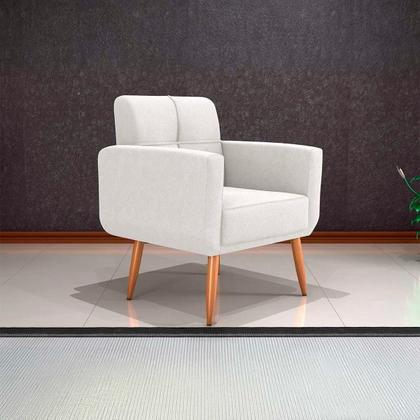 Imagem de Poltrona Cadeira Decorativa Pés Palito Havana Bege Matrix