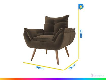 Imagem de Poltrona Cadeira Decorativa Pés Palito Tóquio Marrom Matrix