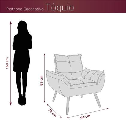 Imagem de Poltrona Cadeira Decorativa Pés Palito Tóquio Marrom Matrix