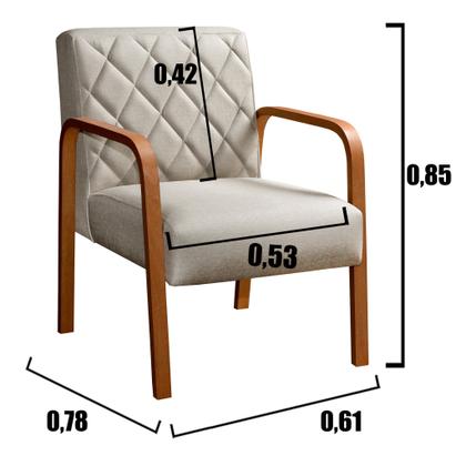 Imagem de Poltrona Cadeira Decorativa Sala, Recepção Lara