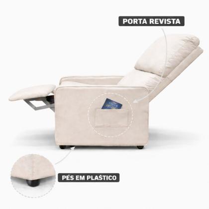 Imagem de Poltrona cadeira do papai Esmeralda Reclinavel Veludo - Sofatec