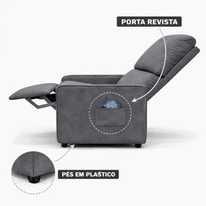Imagem de Poltrona cadeira do papai Esmeralda Reclinavel Veludo - Sofatec