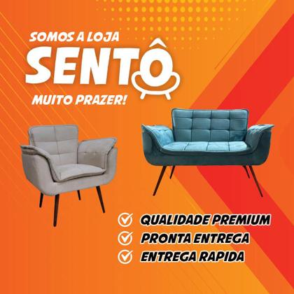 Imagem de Poltrona Cadeira Para Sala Maverick Com Apoio de Braço em Tecido Veludo Várias Cores Sentô