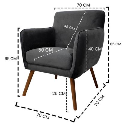 Imagem de Poltrona Cadeira Para Sala Maverick Com Apoio de Braço em Tecido Veludo Várias Cores Sentô