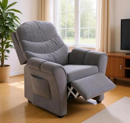Imagem de Poltrona Cadeira Reclinável Papai E Mamãe Com Encosto Confortável Retrátil Para Sala De Descanso E Amamentação Cor Cinza Newllar
