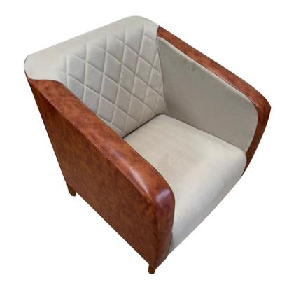 Imagem de Poltrona Cadeira Silmara Compose Decorativa Recepção Escritório Sala Linho Bege