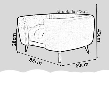 Imagem de Poltrona Cama Pet Hanna Estofada Tecido Veludo Divini Decor