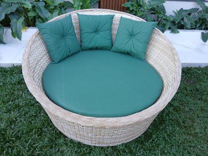 Imagem de Poltrona Chaise Orbital Jardim Varanda Área Externa Alumínio e Fibra Sintética Cor Natural