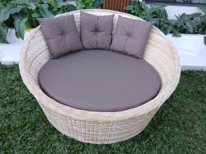 Imagem de Poltrona Chaise Orbital Jardim Varanda Área Externa Piscina Alumínio e Fibra Sintética Cor Natural