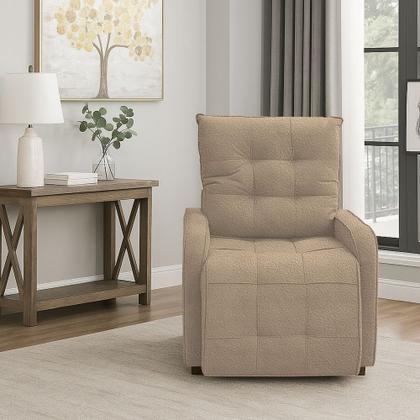 Imagem de Poltrona Com Encosto Reclinavel 4 Estagios e Assento Retratil com Apoio Pros Pes Regulavel Azera Luxo