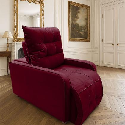 Imagem de Poltrona Com Encosto Reclinavel 4 Estagios e Assento Retratil com Apoio Pros Pes Regulavel Azera Luxo