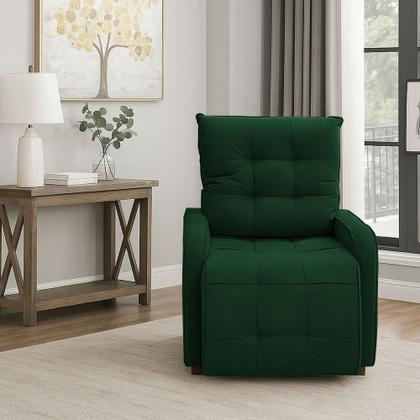 Imagem de Poltrona Com Encosto Reclinavel 4 Estagios e Assento Retratil com Apoio Pros Pes Regulavel Azera Luxo