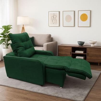 Imagem de Poltrona Com Encosto Reclinavel 4 Estagios e Assento Retratil com Apoio Pros Pes Regulavel Azera Luxo