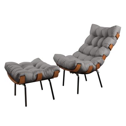 Imagem de Poltrona com Puff Costela Linho