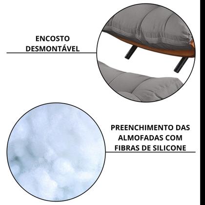 Imagem de Poltrona com Puff Costela Linho