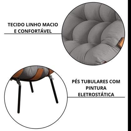 Imagem de Poltrona com Puff Costela Linho