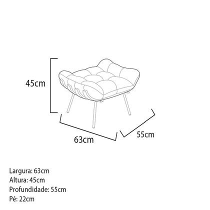 Imagem de Poltrona com Puff Costela Suede Bege Straso Móveis