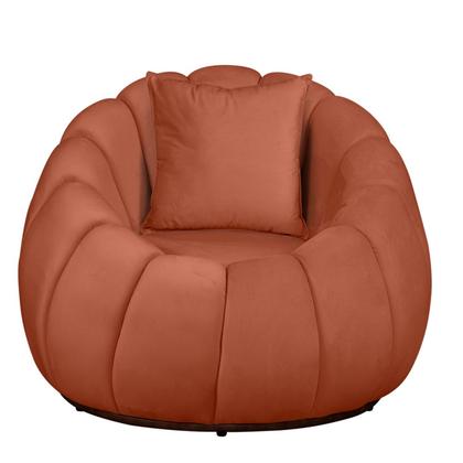 Imagem de Poltrona Concha com Almofada Base Arco Giratória Veludo