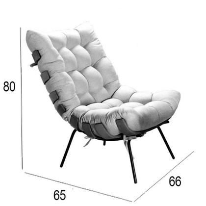 Imagem de Poltrona Costela de Adão com Puff Tecido Linho Off