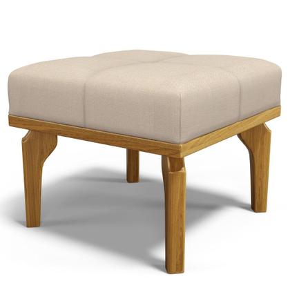 Imagem de Poltrona de Amamentação Balanço e Puff Base de Madeira Brenda G05 Linho Creme - Mpozenato