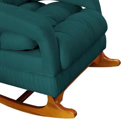 Imagem de Poltrona de Amamentação com Balanço Luna Suede Base de Madeira C05 - D'Rossi