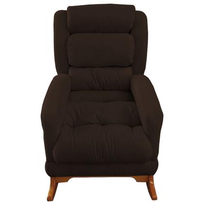 Imagem de Poltrona de Amamentação com Balanço Luna Suede Base de Madeira C05 - D'Rossi