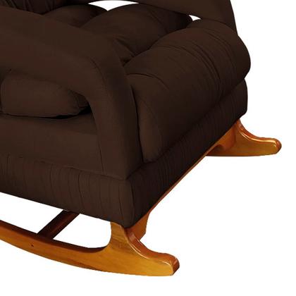 Imagem de Poltrona de Amamentação com Balanço Luna Suede Base de Madeira C05 - D'Rossi