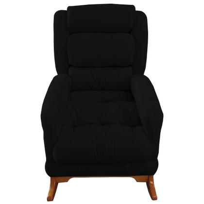 Imagem de Poltrona de Amamentação com Balanço Luna Suede Base de Madeira C05 - D'Rossi