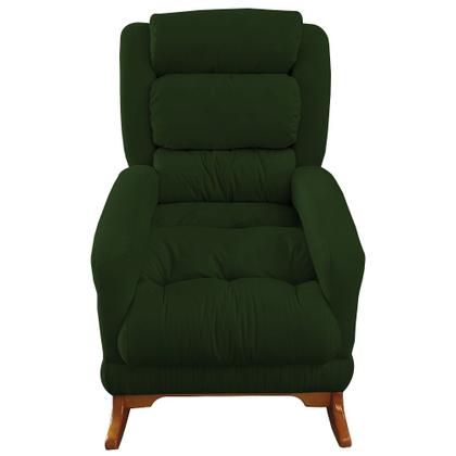 Imagem de Poltrona de Amamentação com Balanço Luna Suede Base de Madeira C05 - D'Rossi