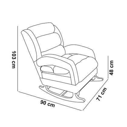 Imagem de Poltrona de Amamentação com Balanço Luna Suede Base de Madeira C05 - D'Rossi
