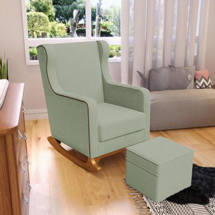 Imagem de Poltrona de Amamentação com Balanço Mavie L02 Bouclê Oliva - Lyam Decor