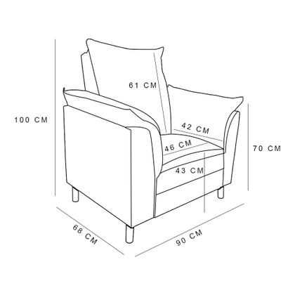 Imagem de Poltrona de Amamentação com Puff Laura Suede - Pallazio