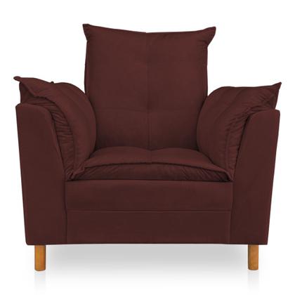 Imagem de Poltrona de Amamentação com Puff Laura Suede - Pallazio