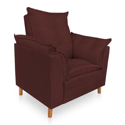 Imagem de Poltrona de Amamentação com Puff Laura Suede - Pallazio