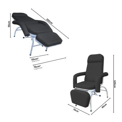 Imagem de Poltrona de Descanso Reclinável Hospitalar Comfort Preta