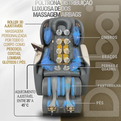 Imagem de Poltrona de Massagem Dubai Tech Gravidade Zero Com aquecimento