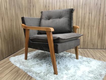 Imagem de Poltrona Decorativa 1 Lugar Marrom Munique