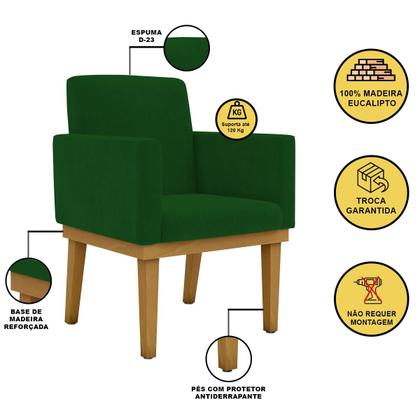 Imagem de Poltrona Decorativa Base + Reforçada Oferta Cor Verde