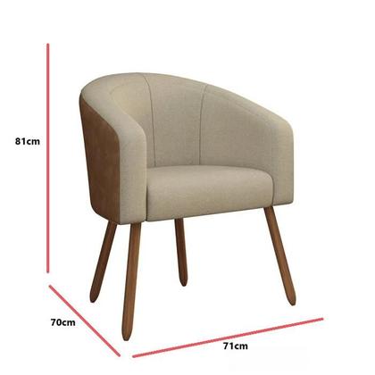 Imagem de Poltrona Decorativa com Pés em Madeira Marselha