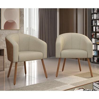 Imagem de Poltrona Decorativa com Pés em Madeira Marselha