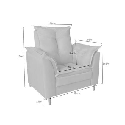 Imagem de Poltrona Decorativa Com Puff Para Leitura Confortável