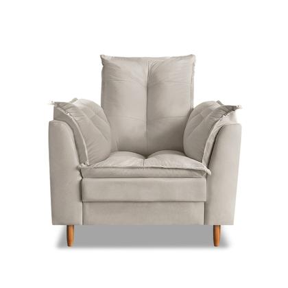 Imagem de Poltrona Decorativa Com Puff Para Leitura Confortável