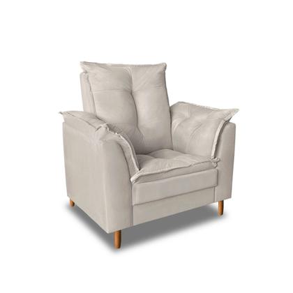 Imagem de Poltrona Decorativa Com Puff Para Leitura Confortável