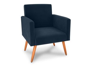 Imagem de Poltrona Decorativa Dallas Veludo Azul E433 - Matrix
