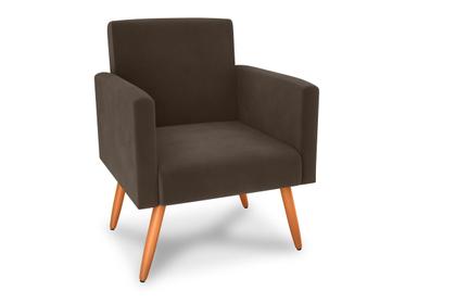 Imagem de Poltrona Decorativa Dallas Veludo Marrom E426 - Matrix