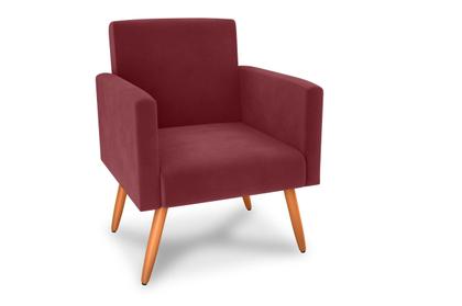 Imagem de Poltrona Decorativa Dallas Veludo Vinho E432 - Matrix