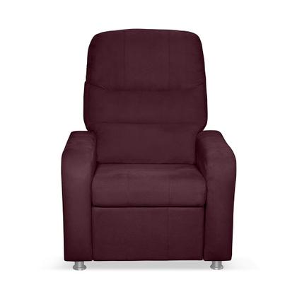 Imagem de Poltrona Decorativa Do Papai Reclinável Confortável Suede Bordô LM Decor Sistema Reclinavel Inclinavel Manual