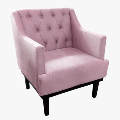 Imagem de Poltrona Decorativa Em Capitonê Para Consultório Aurora Corano Rosa Claro DL Decor