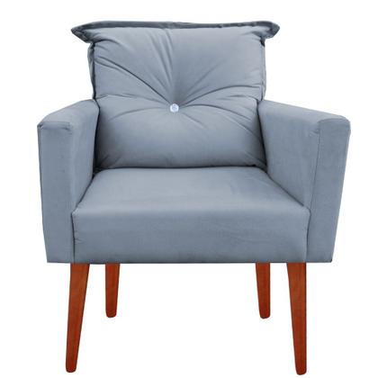 Imagem de Poltrona Decorativa Encosto De Almofada Modelo Lara Varias Cores Kit com 2 Poltronas