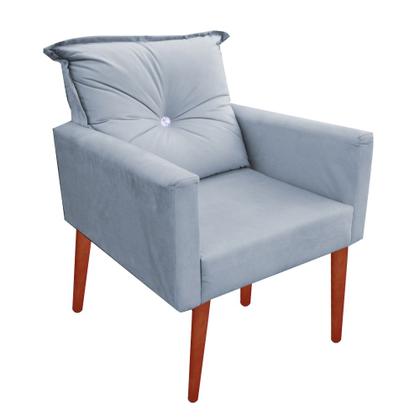 Imagem de Poltrona Decorativa Encosto De Almofada Modelo Lara Varias Cores Kit com 2 Poltronas